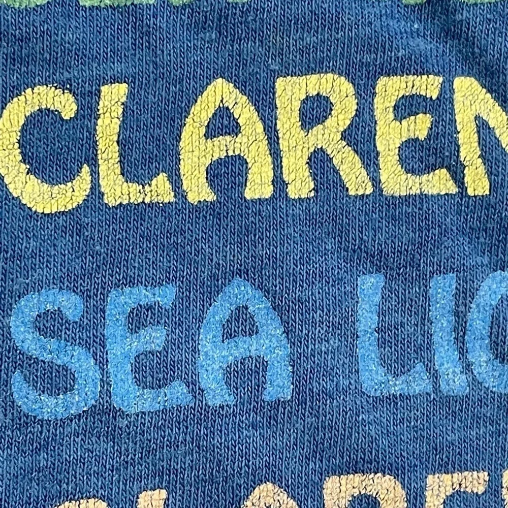 Vintage 1980s Clarendon Hills Sea Lion Blue Graphic 80s Tee Top Shirt